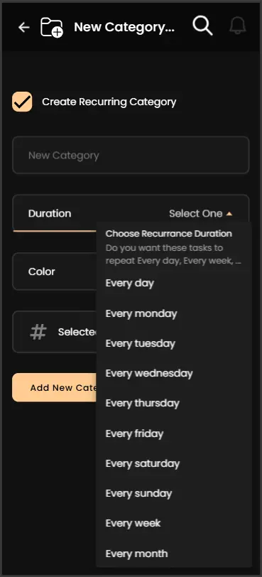 Create custom categories